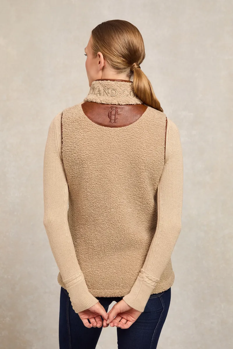 Holland Cooper Country Fleece Gilet Natural Borg-4
