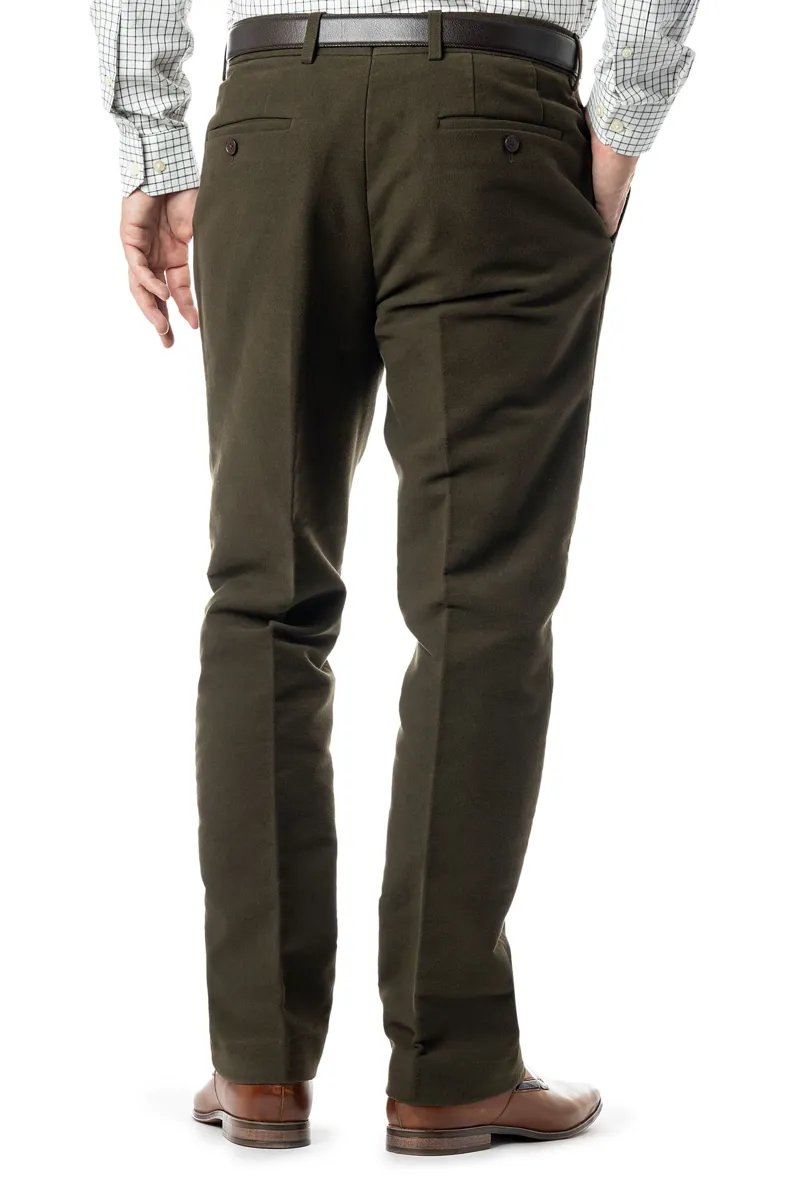 Gurteen Epsom Moleskin Trouser in Olive-1