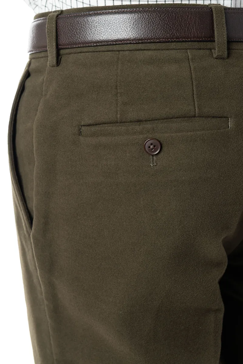 Gurteen Epsom Moleskin Trouser in Olive-2