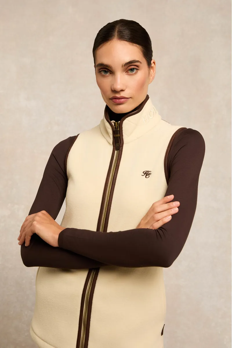 Holland Cooper Country Fleece Gilet Cream-4