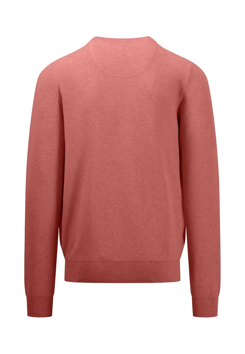 Fynch-Hatton Orient Express O-Neck Structural Knit Cotton Sweater-1