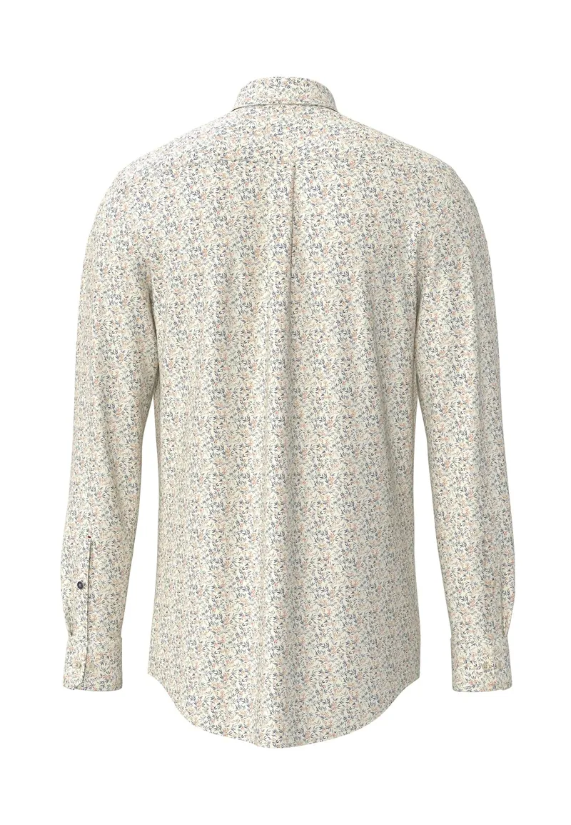 Fynch-Hatton Winter Flower Print Button Down Shirt in Winter White-1