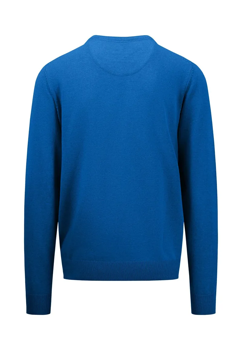 Fynch Hatton Superfine O-Neck Strong Blue-1