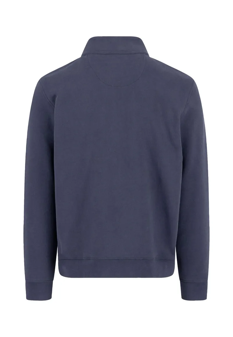 Fynch-Hatton Troyer Zip Sweat Cotton Sweatshirt in Midnight-1