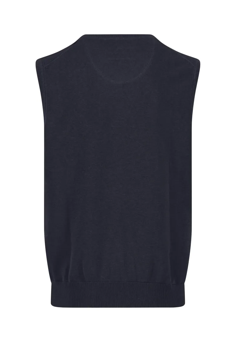 Fynch-Hatton Superfine Cotton V-Neck Slipover in Navy-1