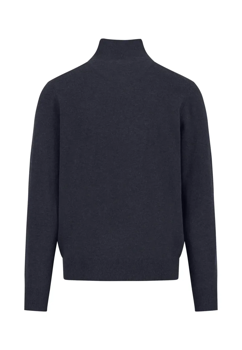 Fynch-Hatton Troyer Zip Merino Cashmere in Navy-1