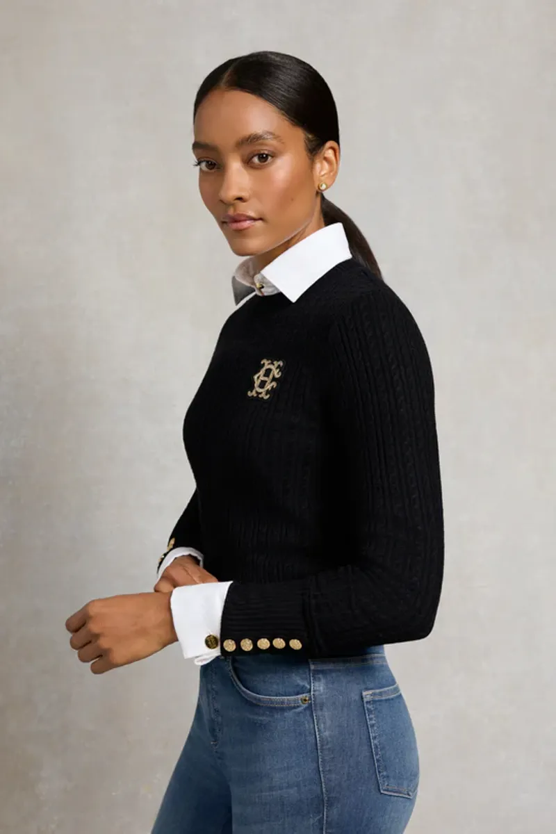 Holland Cooper Princeton Crew Neck Knit Black-2