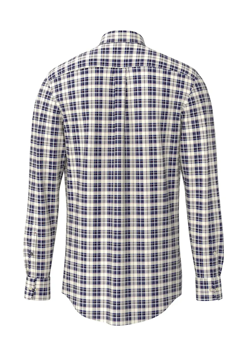 Fynch-Hatton Multicolour Oxford Check Shirt in Soil-1