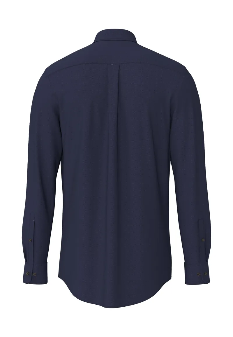 Fynch-Hatton Essential Herringbone Button Down Shirt in Navy-1