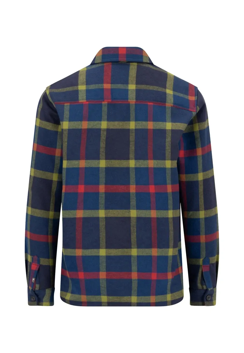 Fynch-Hatton Flannel Check Overshirt in Navy-1