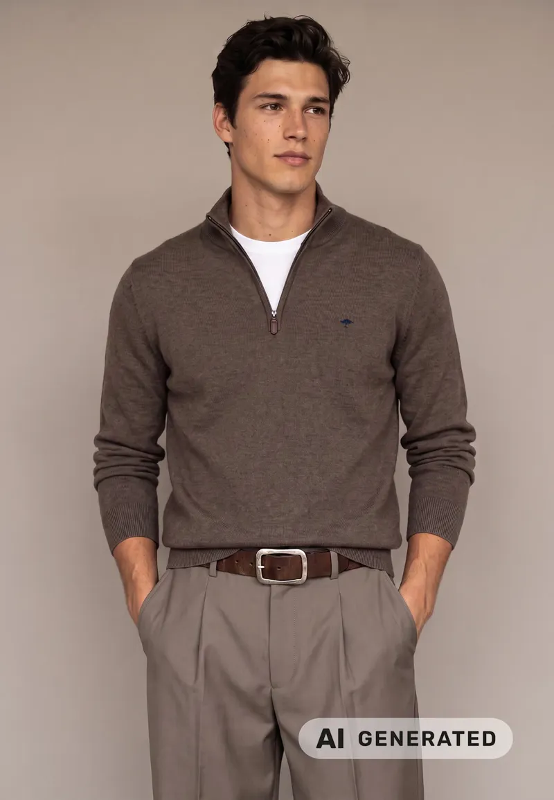 Fynch-Hatton Troyer Zip Superfine in Dark Chocolate-3