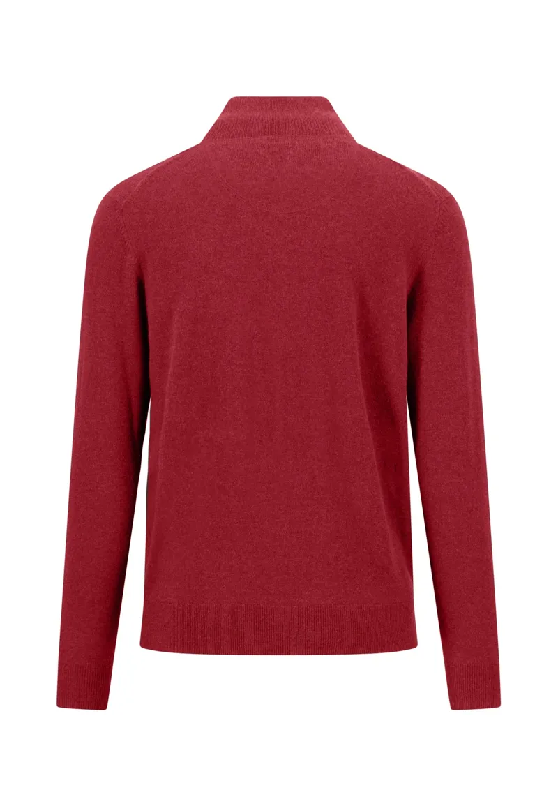 Fynch-Hatton Troyer Zip Merino Cashmere in Brick-1