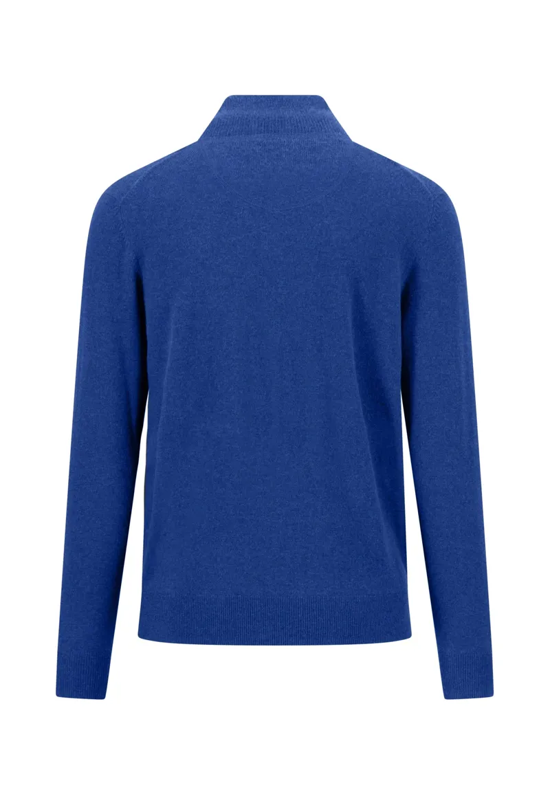Fynch-Hatton Troyer Zip Merino Cashmere in Cobalt-1