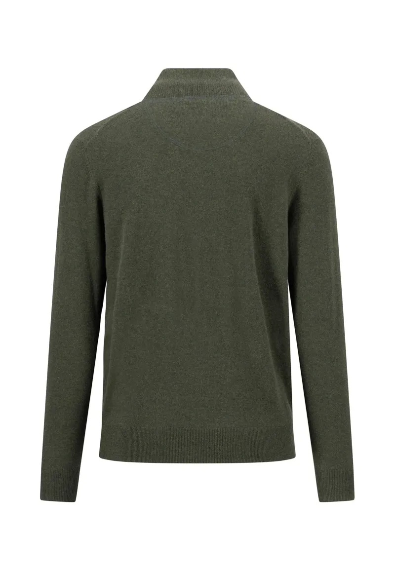 Fynch-Hatton Troyer Zip Merino Cashmere in Cypress-1