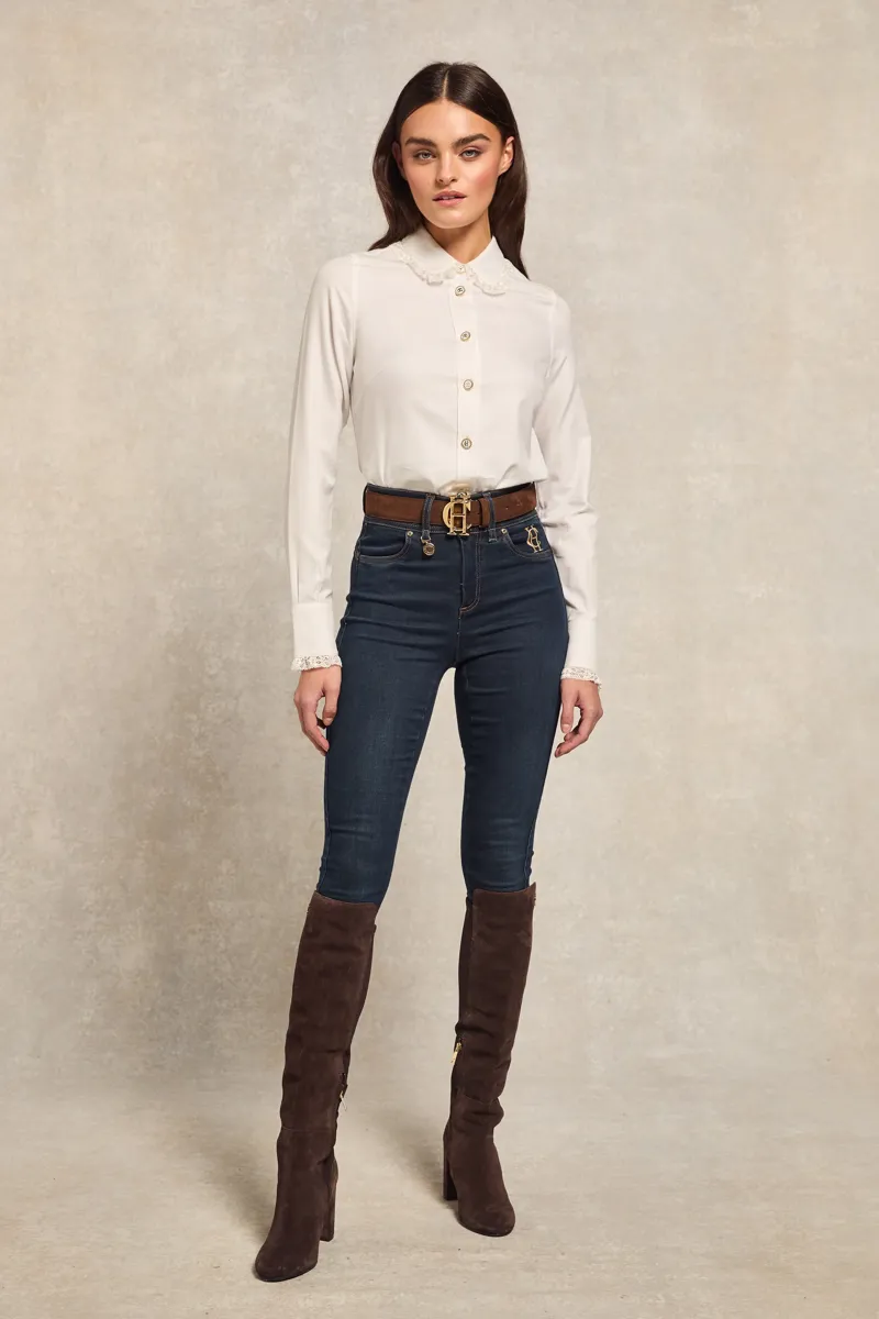 Holland Cooper Rose Shirt White-3