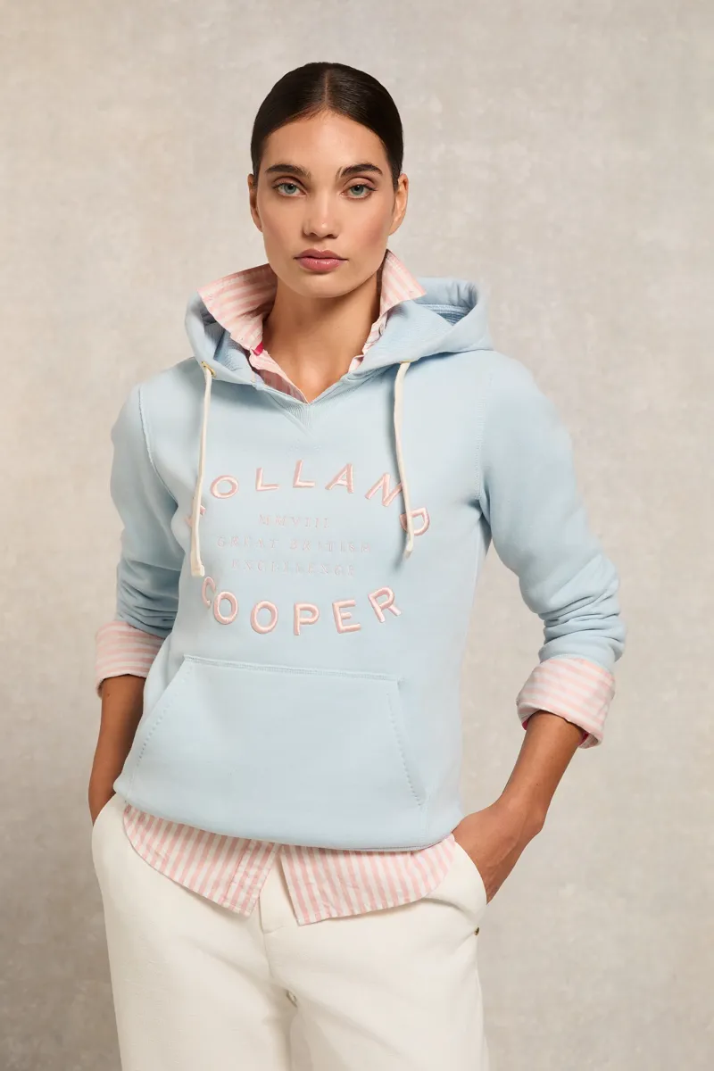 Holland Cooper Varsity Hoodie Pale Blue-1
