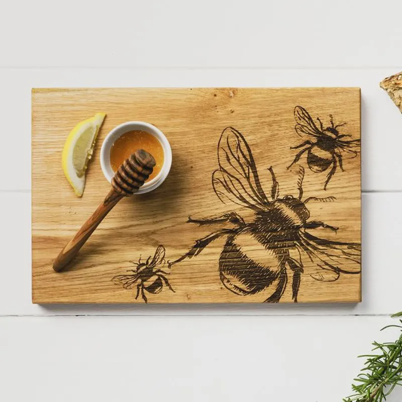 Scottish Made Bee Oak Serving Board-1