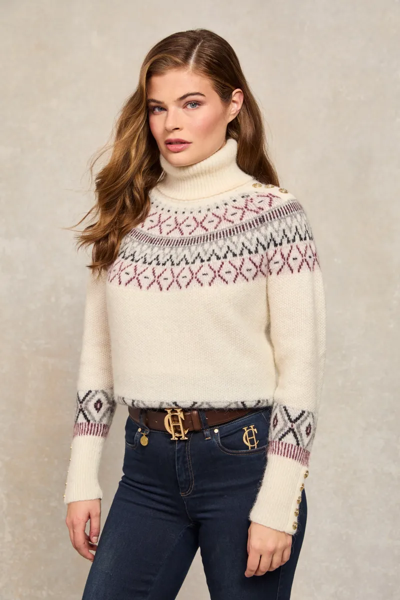 Holland Cooper Fairisle Knit in Cream-2
