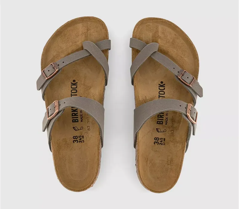 Birkenstock Ladies Mayari Birko Flor Sandals Stone-2