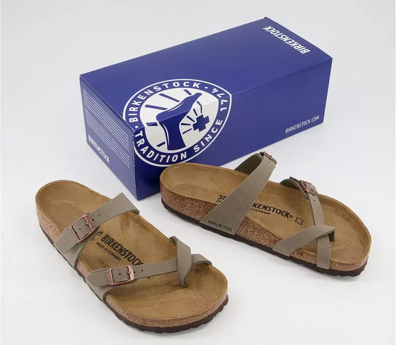 Birkenstock Ladies Mayari Birko Flor Sandals Stone-6