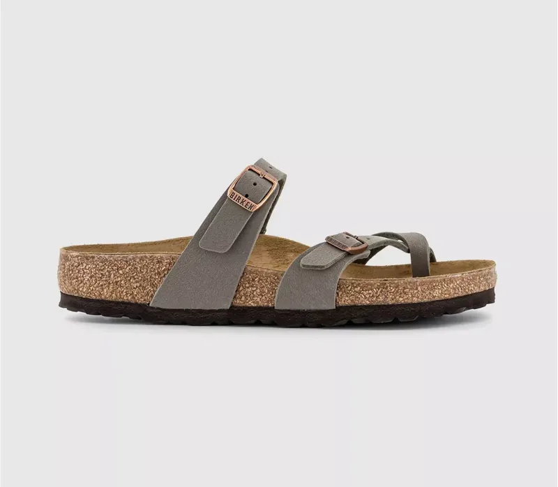 Birkenstock Ladies Mayari Birko Flor Sandals Stone-8