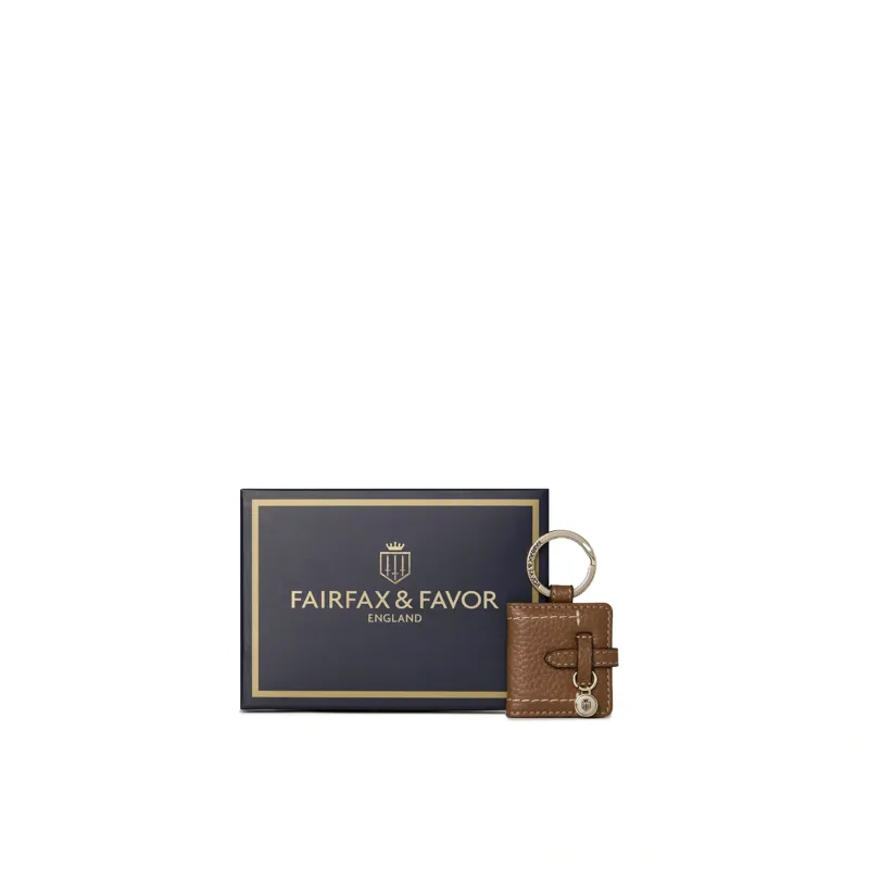 Fairfax and Favor Photo Holder Key Ring Leather in Tan-2