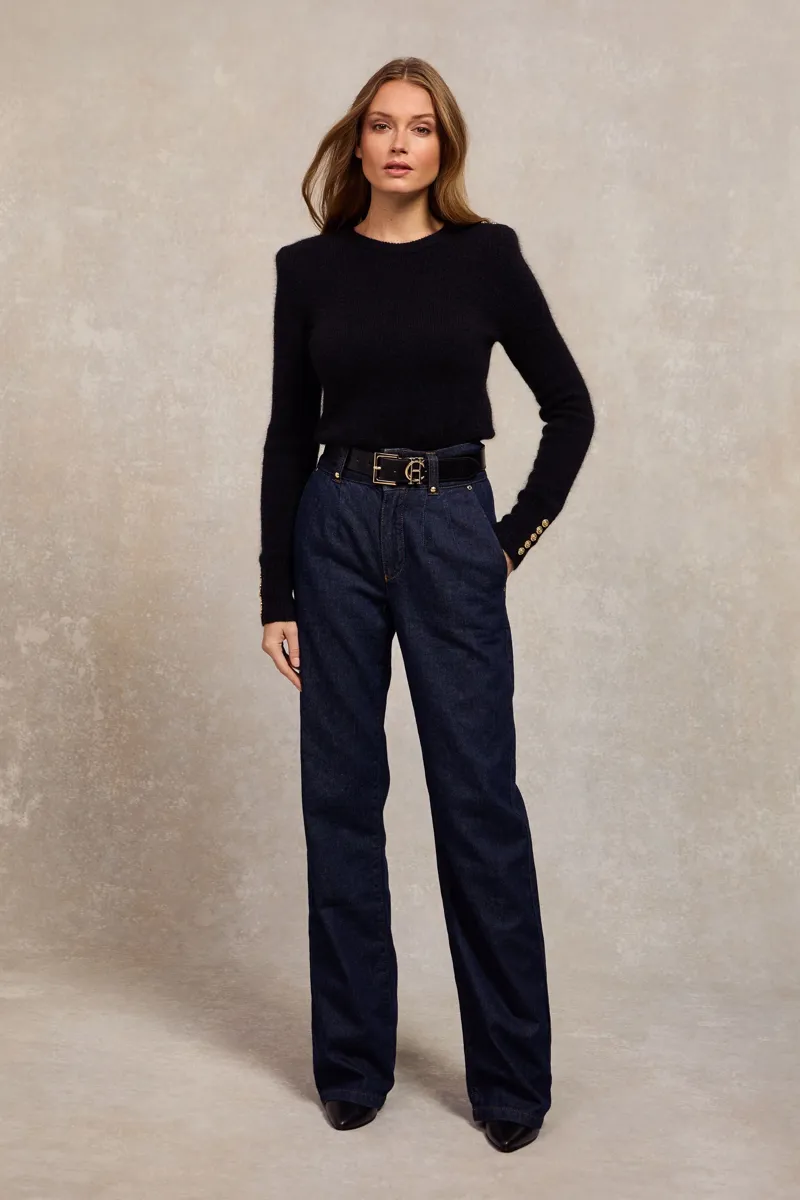 Holland Cooper Amy Crew Neck Knit Black-3