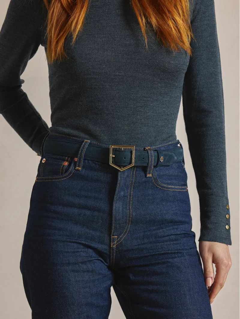 Fairfax and Favor Felbrigg Suede Belt in Teal-2