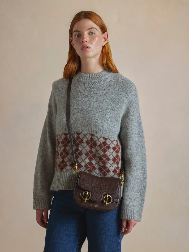 Fairfax and Favor Connie Top Handle Handbag in Mahogany Leather-5