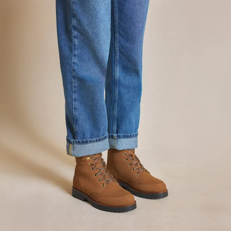 Fairfax and Favor Shearling Lined Galway Ankle Boot Cognac Nubuck-5