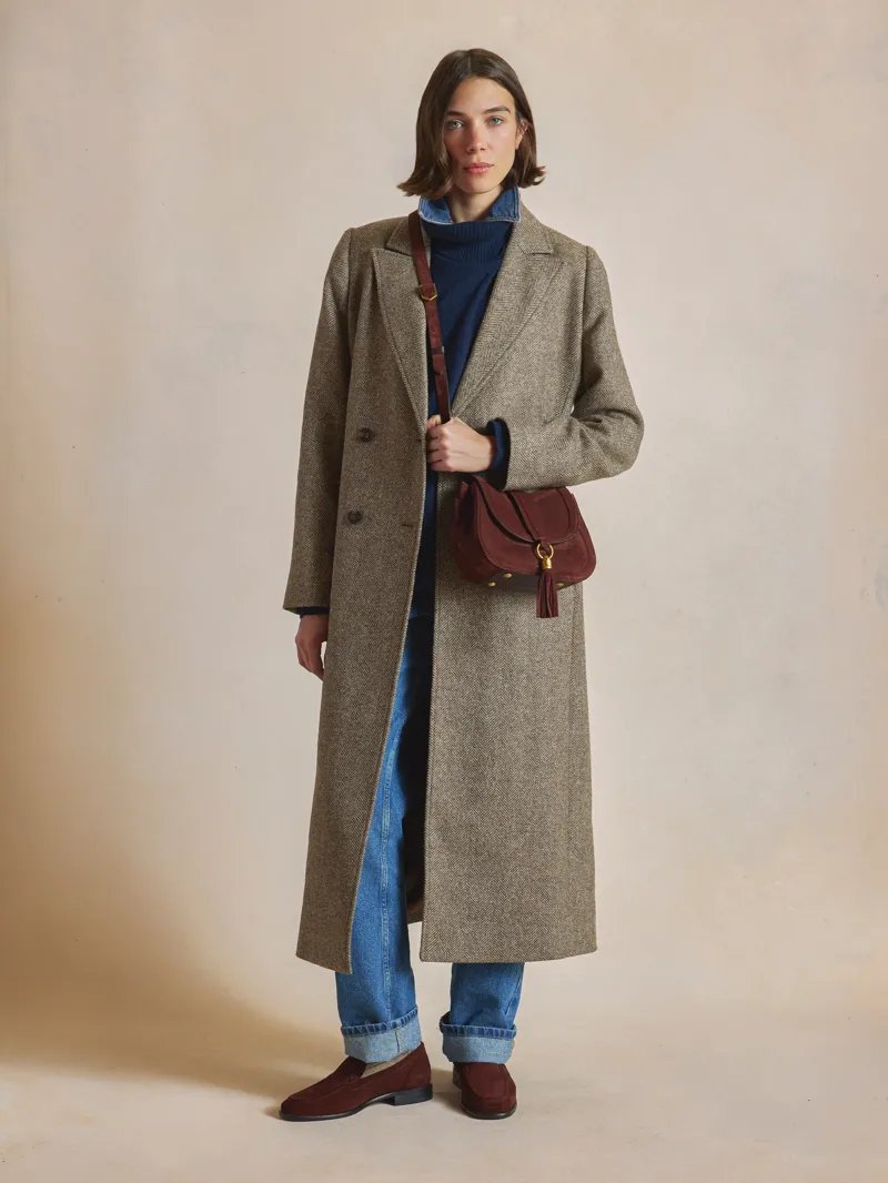 Fairfax and Favor Langham Messenger Bag in Port Suede-5