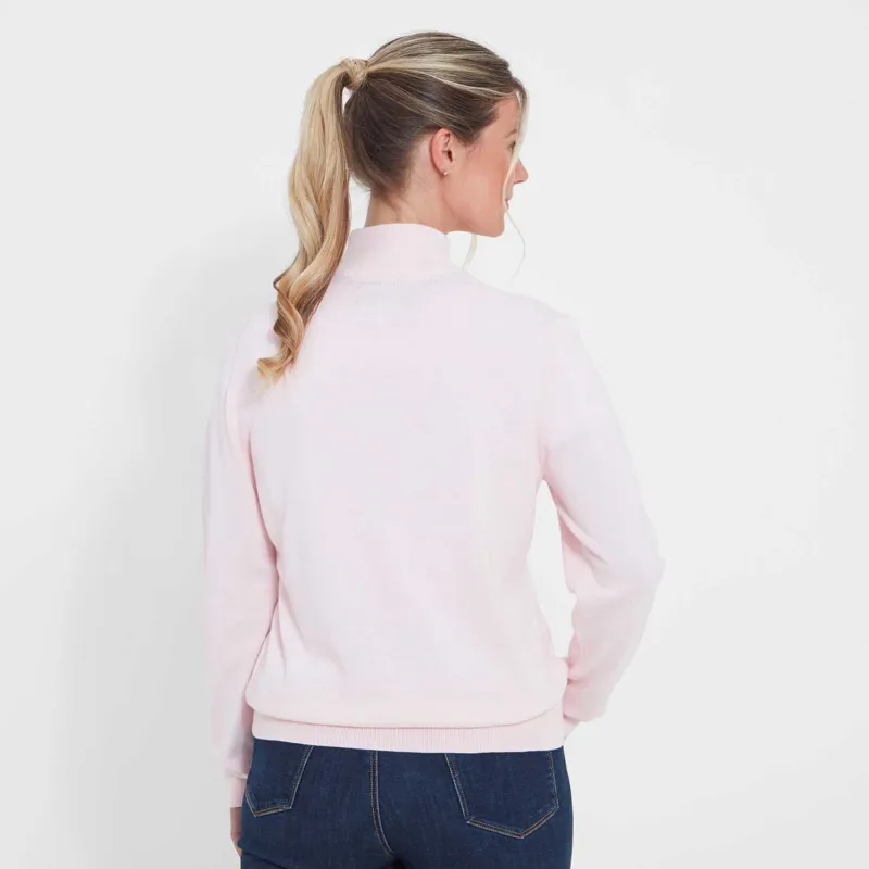 Schoffel Country Polperro Pima Quarter Zip Jumper in Blush-3
