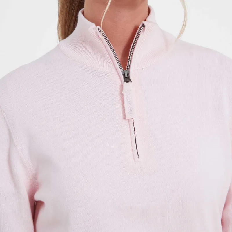 Schoffel Country Polperro Pima Quarter Zip Jumper in Blush-4