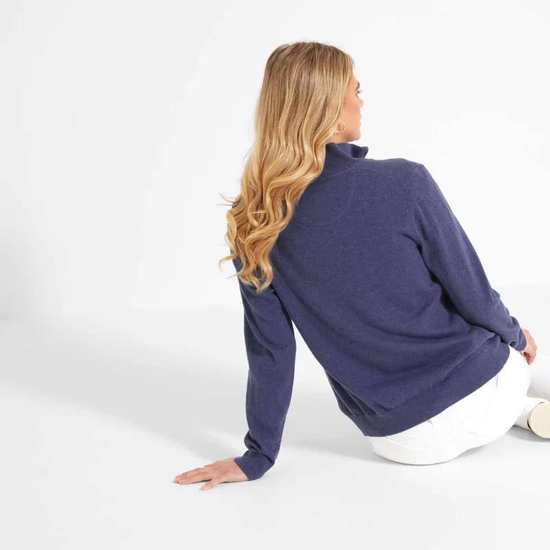 Schoffel Polperro Pima Quarter Zip Jumper French Navy-5
