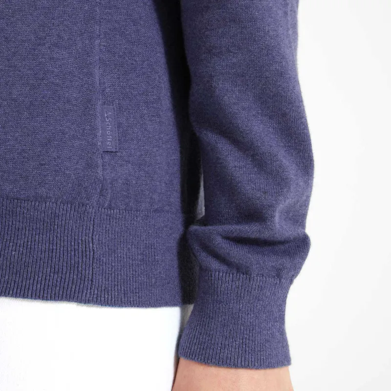 Schoffel Polperro Pima Quarter Zip Jumper French Navy-3