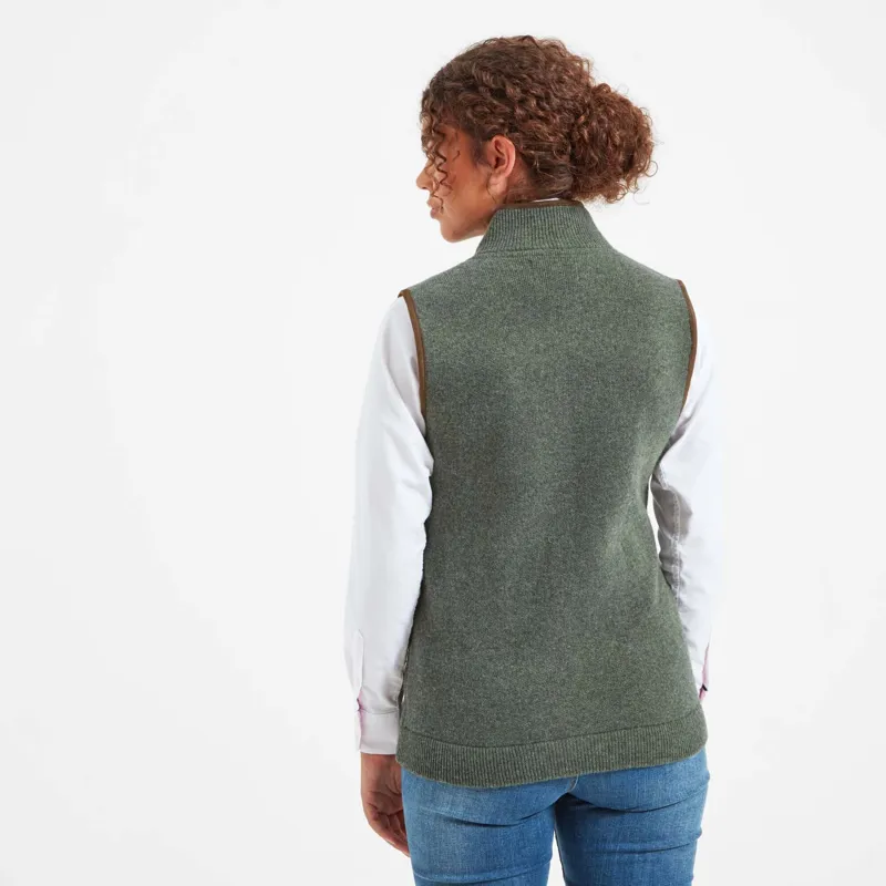 Schoffel Ladies Orkney Merino Gilet Cedar Green-3