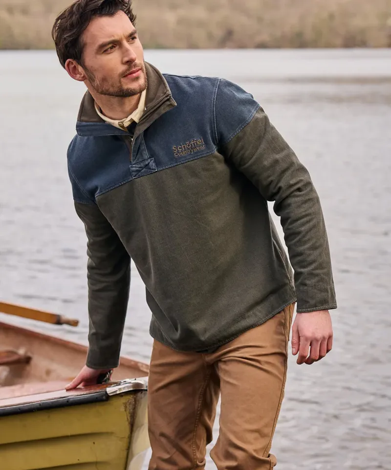 Schoffel Helford Sweatshirt Peat Green-3