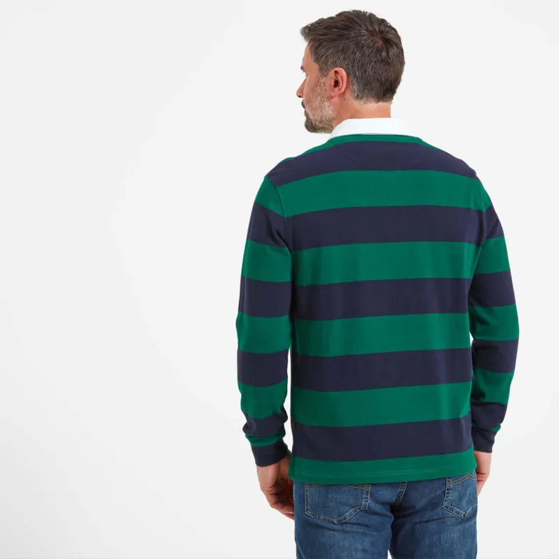 Schoffel St Mawes Rugby Shirt Navy / Green Stripe-2