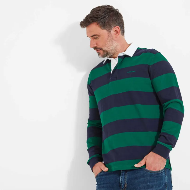 Schoffel St Mawes Rugby Shirt Navy / Green Stripe-1
