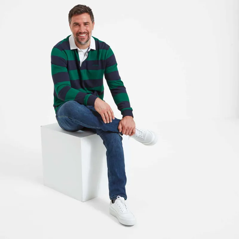 Schoffel St Mawes Rugby Shirt Navy / Green Stripe-6