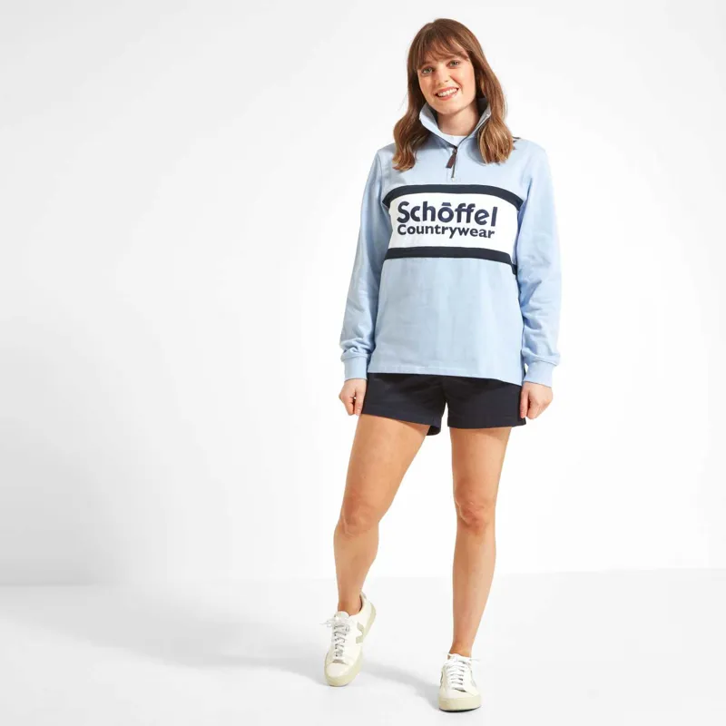 Schoffel Exeter Heritage Quarter Zip Pale Blue-1