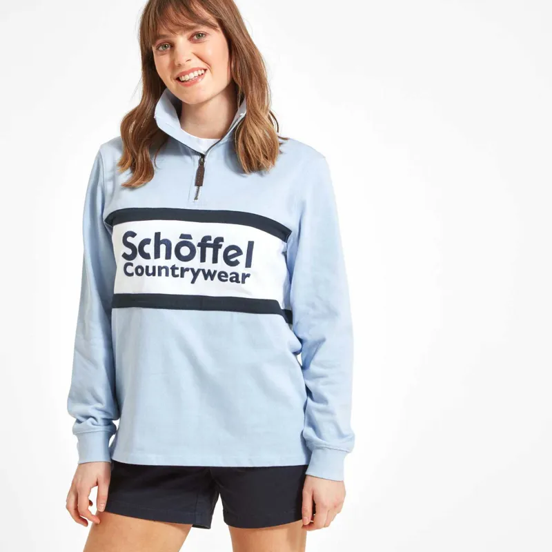Schoffel Exeter Heritage Quarter Zip Pale Blue-3