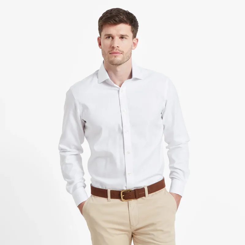 Schoffel Greenwich Tailored Shirt White Diagonal-3