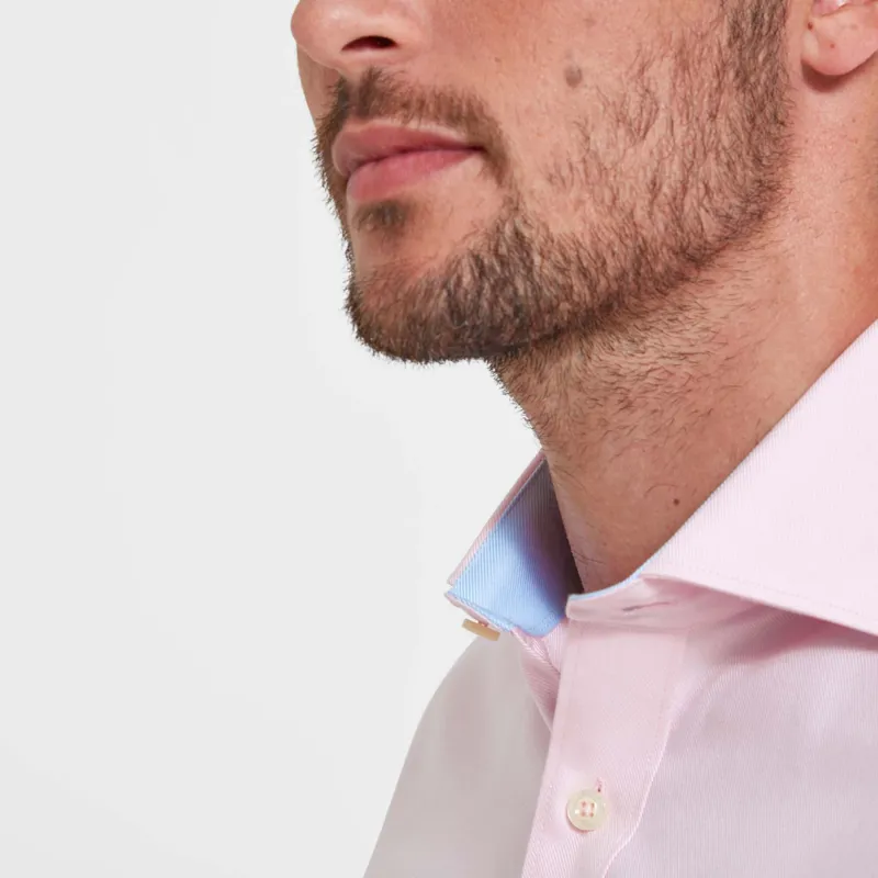 Schoffel Greenwich Tailored Shirt Pale Pink Diagonal-3