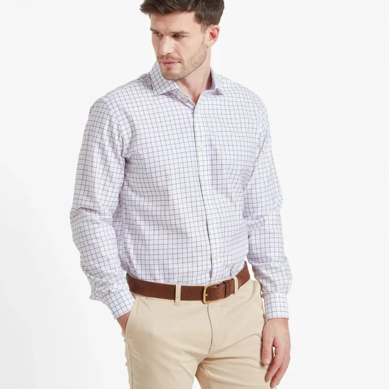 Schoffel Greenwich Tailored Shirt Purple Check-5