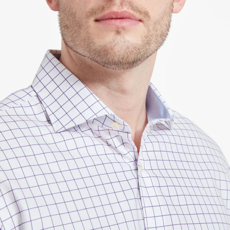 Schoffel Greenwich Tailored Shirt Purple Check-3