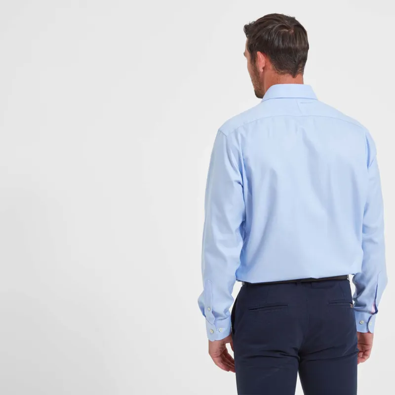 Schoffel Greenwich Tailored Shirt Light Blue Diagonal Stripe-2