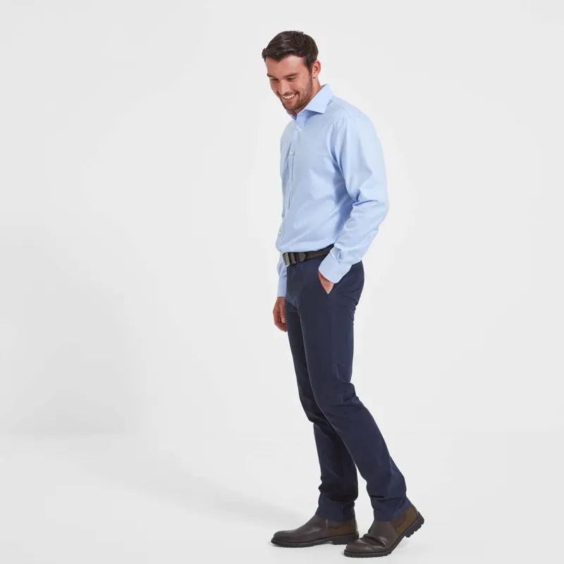 Schoffel Greenwich Tailored Shirt Light Blue Diagonal Stripe-6