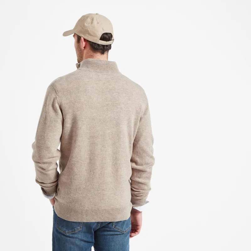 Schoffel Lambswool Quarter Zip Jumper Oat-3