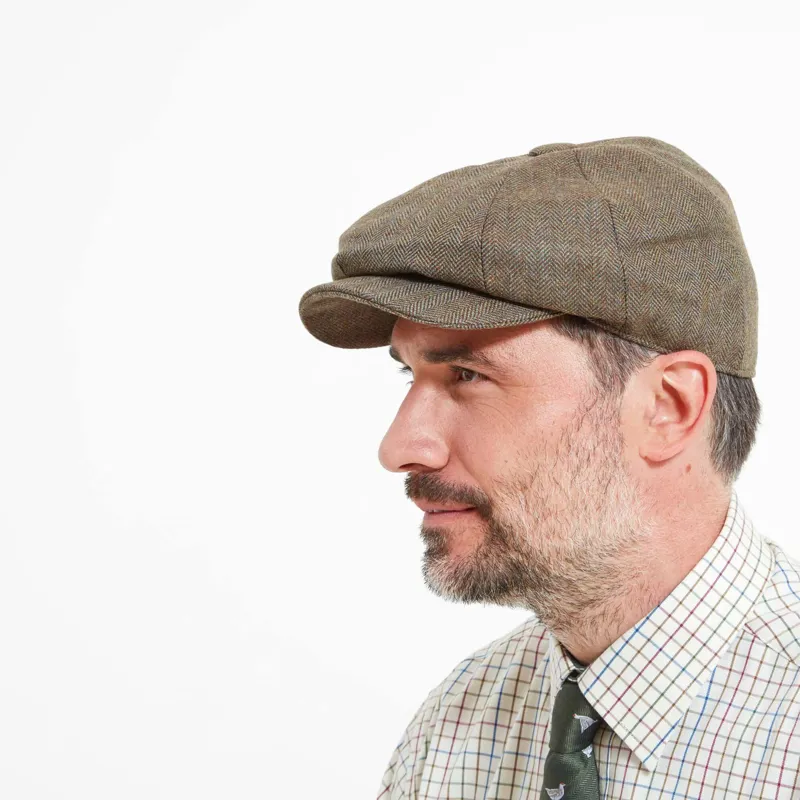 Schoffel Newsboy Tweed Cap Loden Green -1